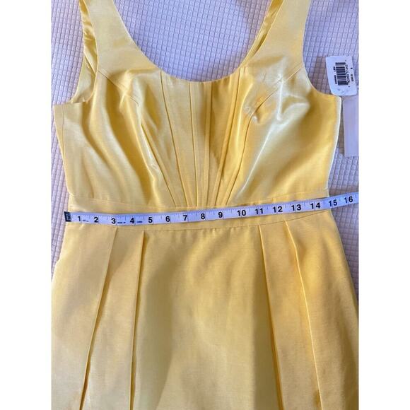 Shoshanna Party Dress Yellow with Pleats and Hidden Pockets Size 6 NWT $295 - Picture 7 of 8